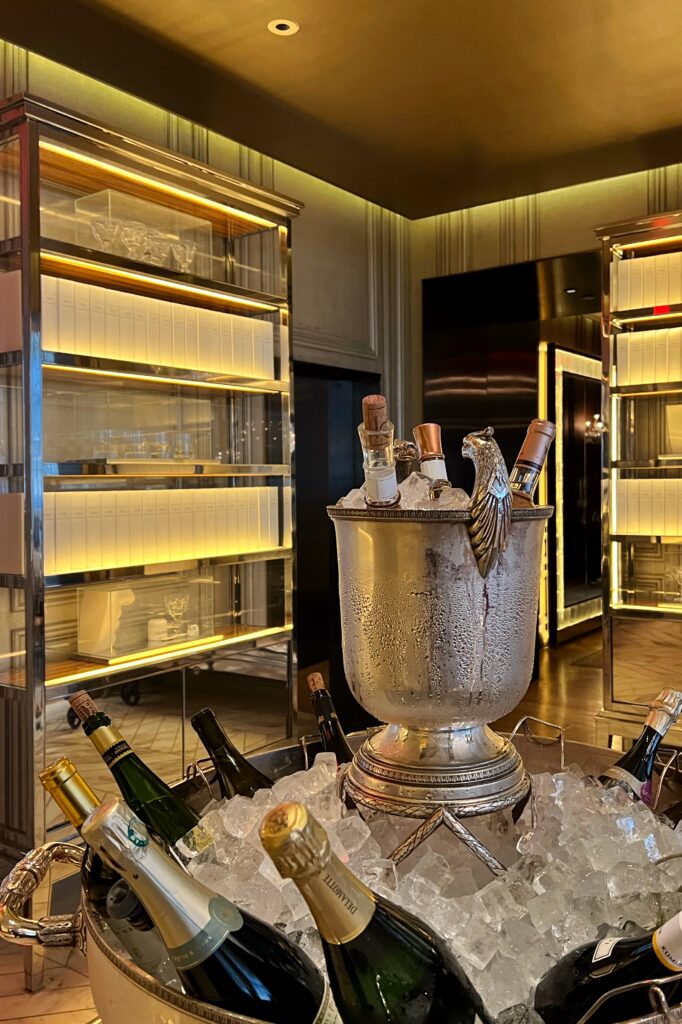 Champagne on Ice at High Tea at the Baccarat Hotel in New York City.