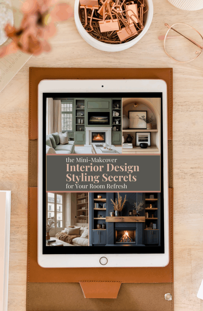 Free interior design styling guide ebook — Mini Makeover Interior Design Styling Secrets for refreshing your living room with professional design tips.