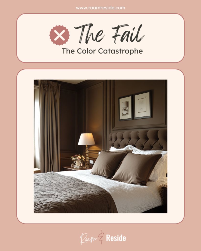 Throw pillow styling tips - The Fail - The color catastrophe: a matching series of generic, bland and boring pillows in the same color.