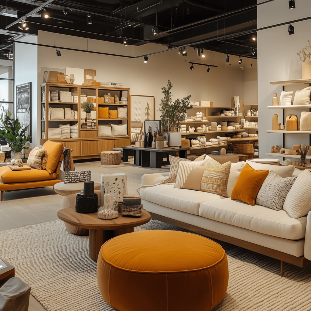 Throw pillow styling tips - image of home decor retail store with home decor furnishings and accessories.